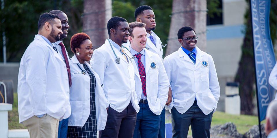 Medical students smiling for a picture