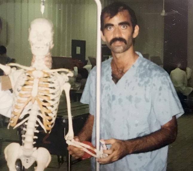 Faculty with human skeleton model