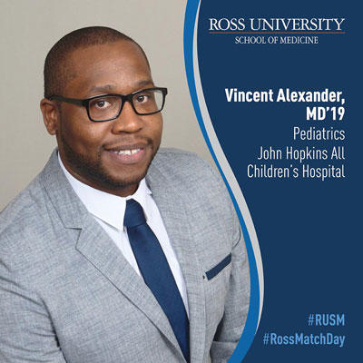 Vincent Alexander matched at John Hopkins All Children's Hospital in Pediatrics