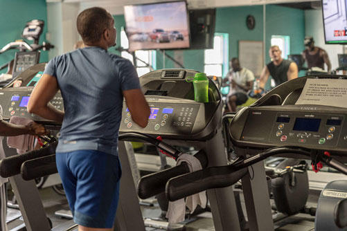A man running on the treadmill