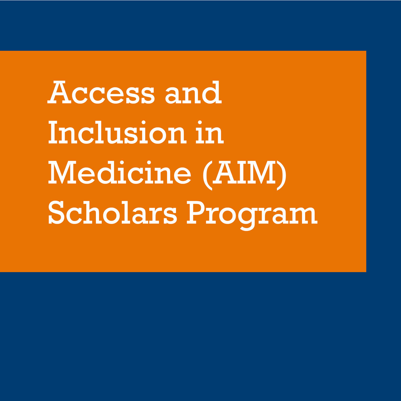 Access and Inclusion in Medicine (AIM) Scholars Program thumbnail