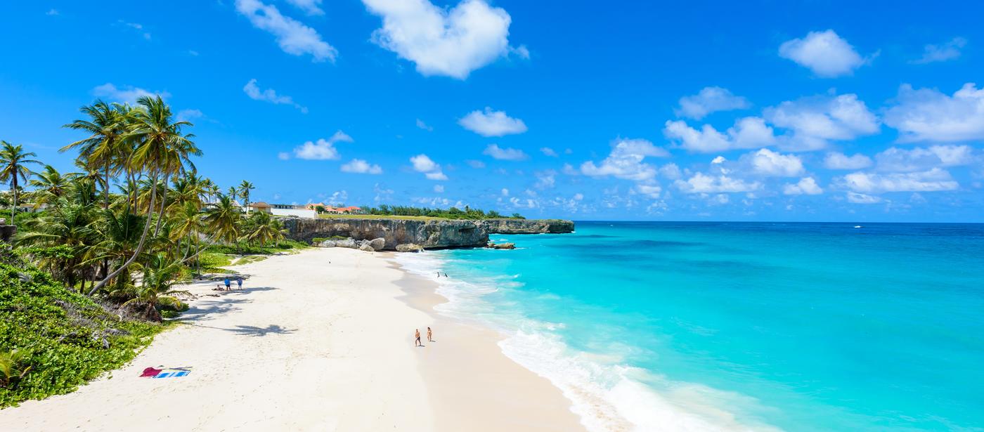 Sunny view of beach in Barbados 