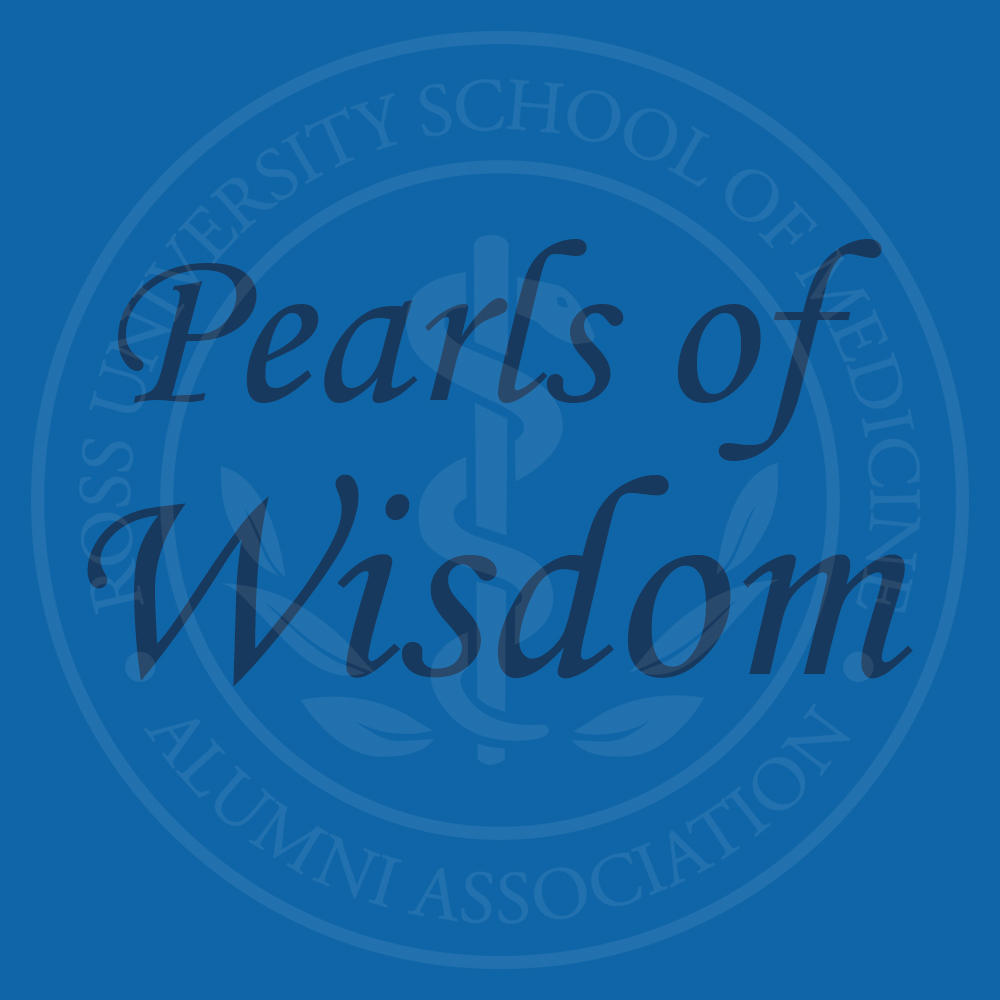 Graphic text of "Pearls of Wisdom"
